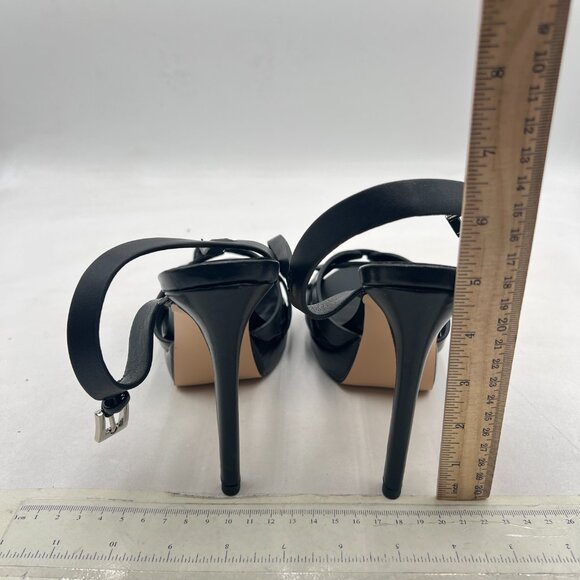 FSJ Black Stylish High Heel Strappy Sandals Open Toe Ankle Strap Platform Shoes - Picture 5 of 8